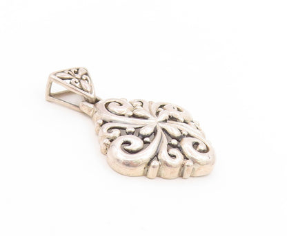925 Sterling Silver Vintage Pendant Intricate Floral Scrollwork Locket  PT25810