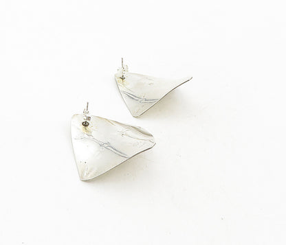MEXICO 925 Sterling Silver  Vintage Shiny Etched Arrows Drop Earrings  EG4858