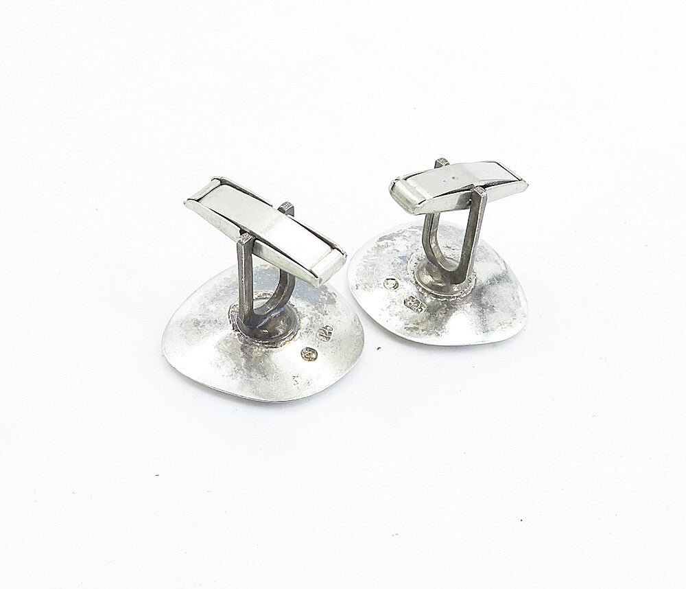 925 Sterling Silver  Vintage Shiny Polished Bullet Back Cufflinks  TR1196