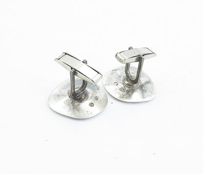 925 Sterling Silver  Vintage Shiny Polished Bullet Back Cufflinks  TR1196