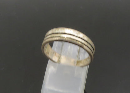 925 Sterling Silver  Vintage Ribbed Minimalist Round Band Ring Sz 6.5  RG21701