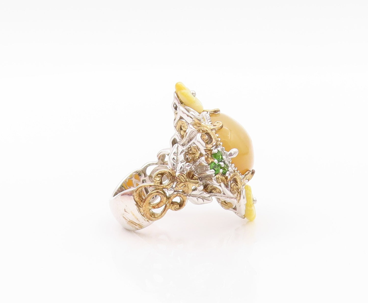 925 Sterling Silver Vintage Ring MICHAEL VALITUTTI Gemstones  Sz 5  RG32610