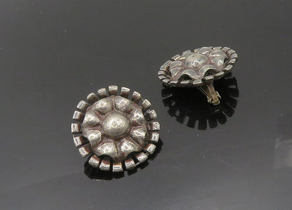 925 Sterling Silver  Vintage Antique Floral Non Pierce Earrings  EG10118