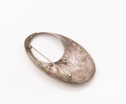 925 Sterling Silver Vintage Brooch Pin JEZLAINE Designer Cut Letter 'O'  BP10792