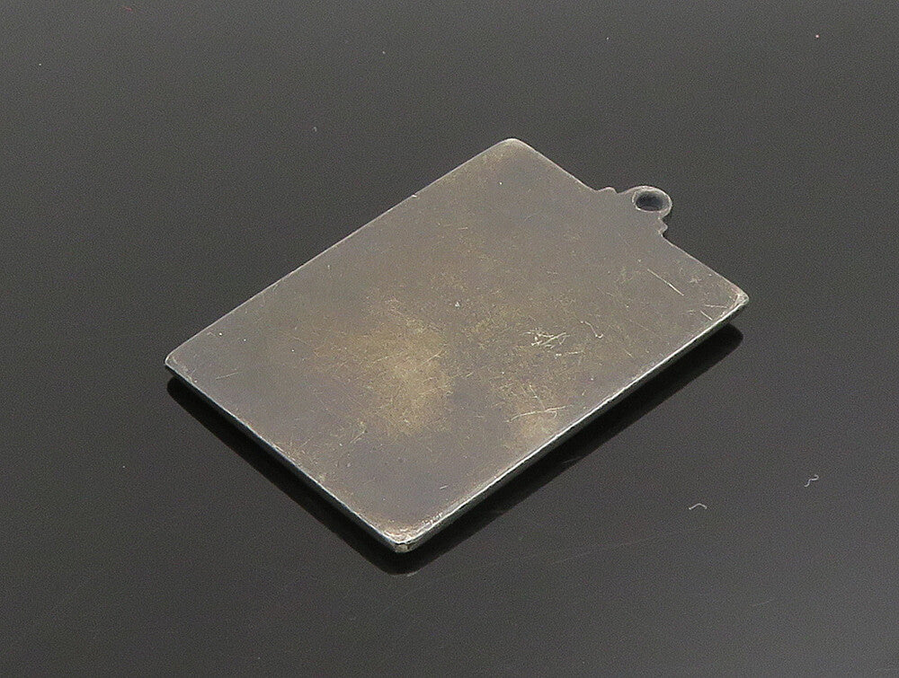925 Sterling Silver  Vintage Antique 1920 TRHS Rectangle Pendant  PT20871