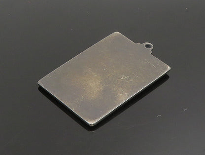 925 Sterling Silver  Vintage Antique 1920 TRHS Rectangle Pendant  PT20871