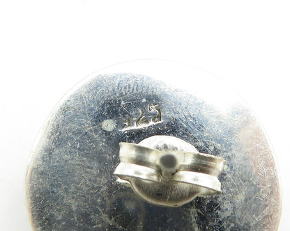 925 Sterling Silver  Vintage Tiger's Eye Pretzel Swirl Stud Earrings  EG5532