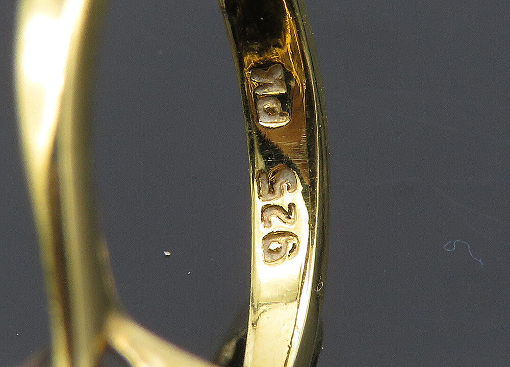 925 Sterling Silver  Vintage Cubic Zirconia Gold Plated Band Ring Sz 6 RG20637