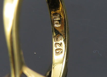 925 Sterling Silver  Vintage Cubic Zirconia Gold Plated Band Ring Sz 6 RG20637