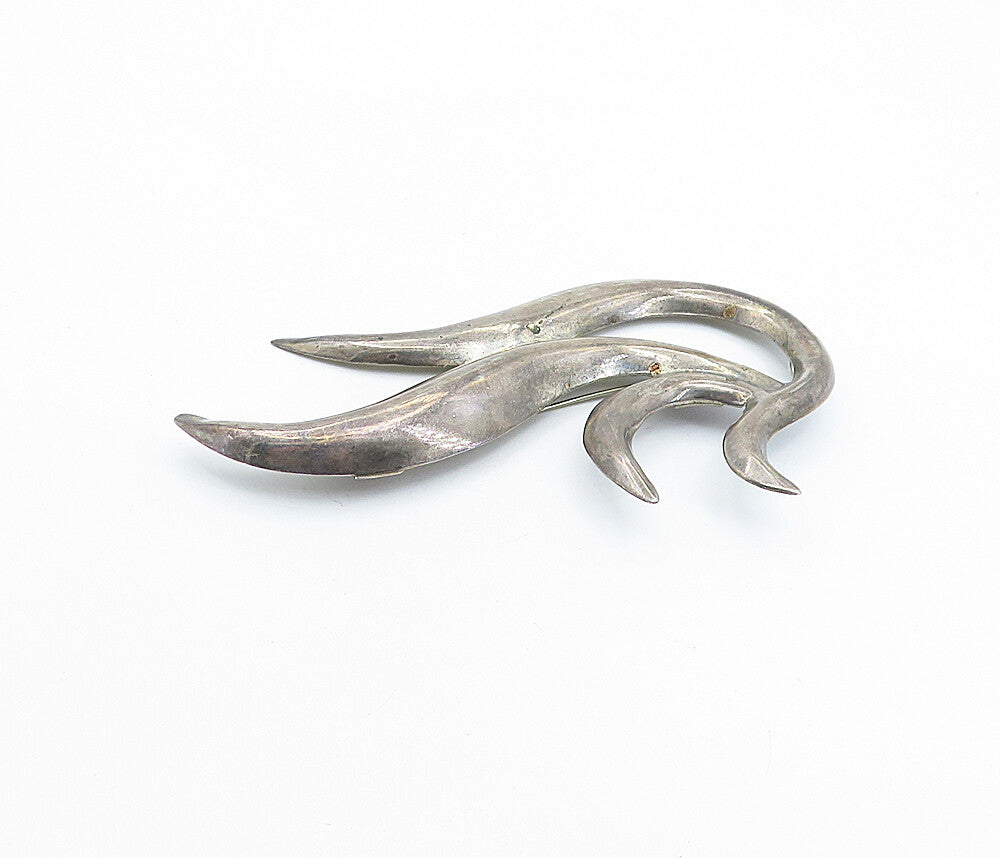 MEXICO 925 Sterling Silver  Vintage Dark Tone Modernist Brooch Pin  BP2505