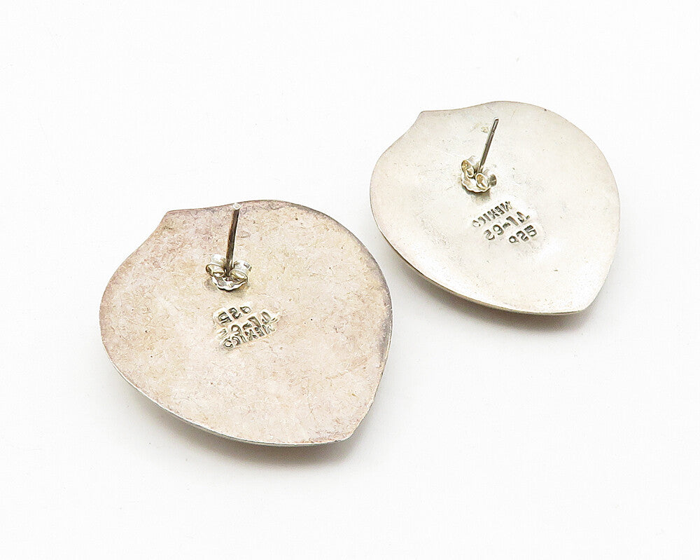 925 Sterling Silver  Vintage Dark Tone Hollow Dome Drop Earrings  EG5587