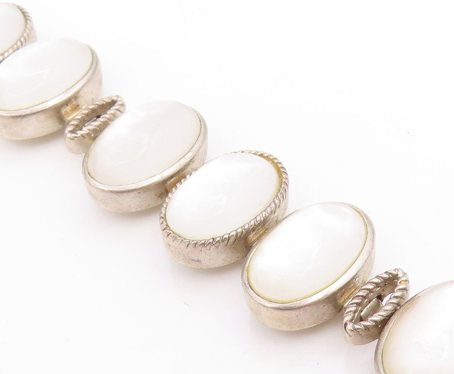 925 Sterling Silver Vintage Bracelet WHITNEY KELLY Cabochon Moonstone  BT11729