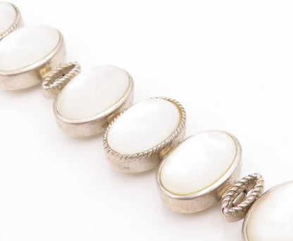 925 Sterling Silver Vintage Bracelet WHITNEY KELLY Cabochon Moonstone  BT11729