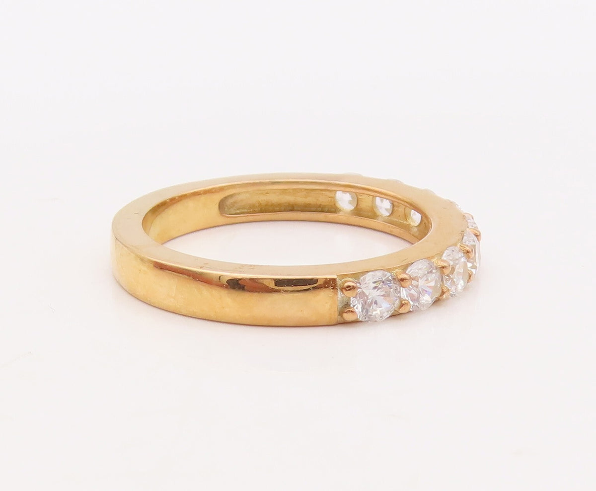 925 Sterling Silver Vintage Ring Gold Plated Stackable CZ Bands  Sz 7  RG29926