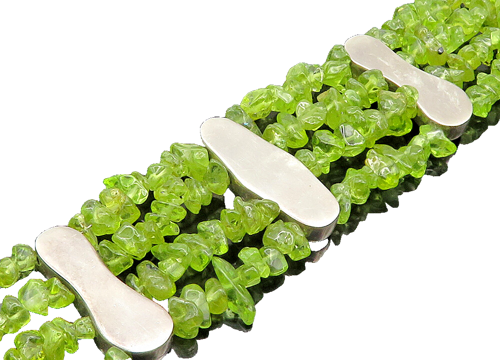 DTR JAY KING 925 Silver  Vintage Peridot Multi Strand Chain Bracelet  BT8008