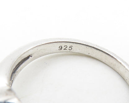 925 Sterling Silver  Genuine Diamonds Love Heart Shiny Band Ring Sz 7  RG17670
