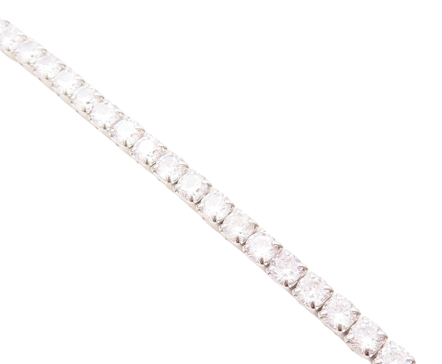 925 Sterling Silver  Round Cut White Cubic Zirconia Tennis Bracelet  BT1112