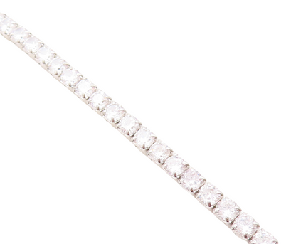 925 Sterling Silver  Round Cut White Cubic Zirconia Tennis Bracelet  BT1112