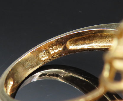 925 Silver  Vintage Gold Plated Sparkly Cubic Zirconia Ring Sz 6.5  RG25634