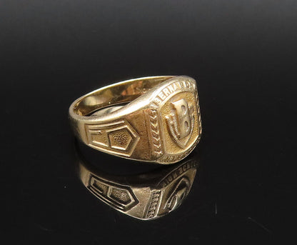 10K GOLD  Vintage Antique 1937 Bernard High School Signet Ring Sz 7.5  GR587