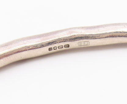 GB ENGLAND 925 Silver  Vintage Minimalist Hammered Bangle Bracelet  BT9309