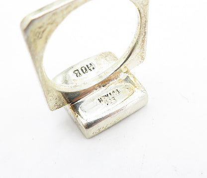 MEXICO 925 Sterling Silver  Vintage Cobble Stone Cocktail Ring Sz 8  RG5789