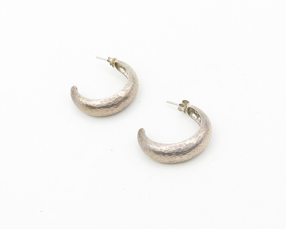 SILPADA 925 Sterling Silver  Vintage Shiny Hammered JHoop Earrings  EG9487