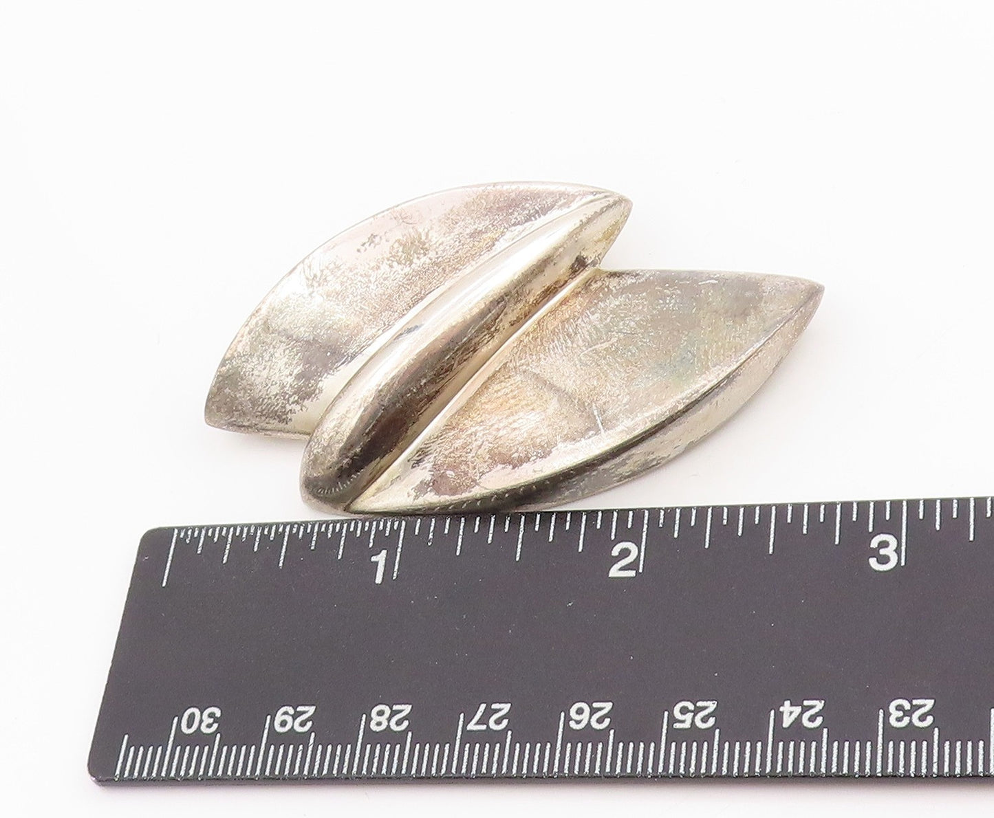 925 Sterling Silver Vintage Brooch BAYANIHAN Modernist Solid Design Pin  BP11953