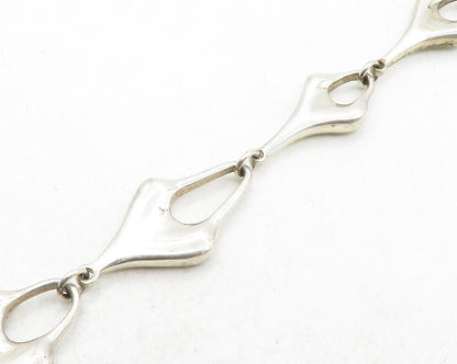 RLM STUDIO 925 Silver  Vintage Shiny Sculpted Link Chain Necklace  NE2222