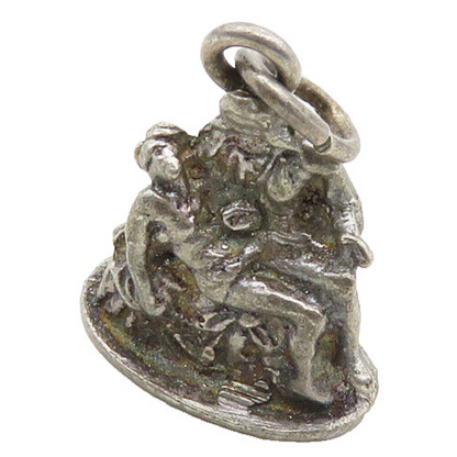 925 Sterling Silver  Vintage Antique Pieta Rome Statue Pendant  PT7196