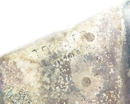 BILL TENDLER 925 Sterling Silver  Vintage Dark Tone Square Belt Buckle  TR2418