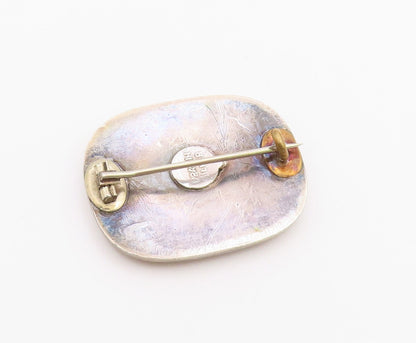 SPRATLING 925 Sterling Silver  Vintage Brutalist Rope Carve Brooch Pin BP10408