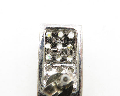 925 Sterling Silver  Vintage Sparkling Cubic Zirconia Drop Earrings  EG9678