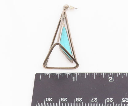 925 Sterling Silver Vintage Earrings NAVAJO Turquoise Single Pieces  EG14302