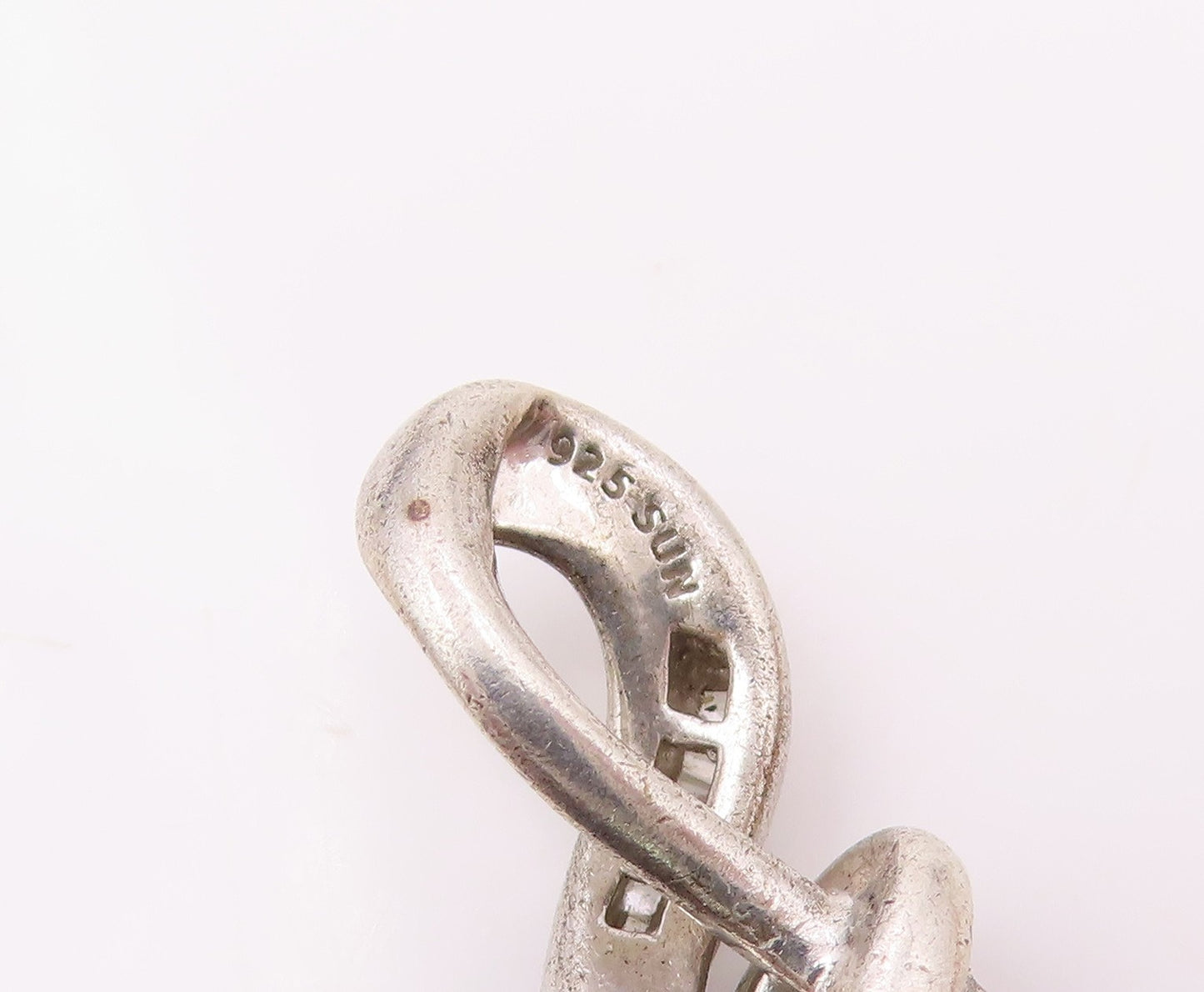 925 Sterling Silver  Genuine Diamonds Infinity Tear Drop Pendant  PT14073