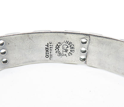 CM MEXICO 925 Sterling Silver Vintage Face Pattern Bangle Bracelet  BT3036