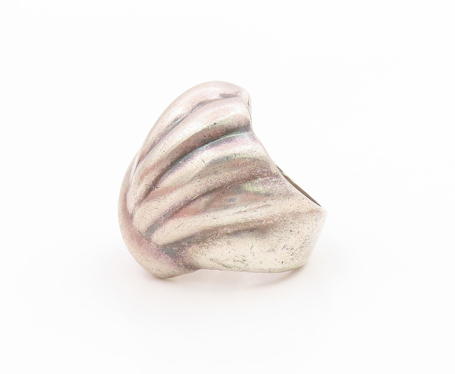 925 Sterling Silver Vintage Ring MEXICO Classic Ribbed Knot Band  Sz 6  RG36006