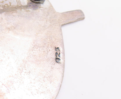 925 Sterling Silver Vintage Brooch Pin Boy In Surprise Carved Face  BP11294