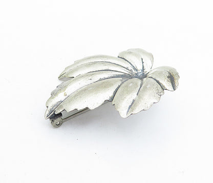 JEWEL ART 925 Sterling Silver  Vintage Autumn Leaf Motif Brooch Pin  BP2358