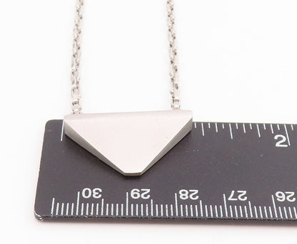 925 Sterling Silver Vintage Necklace Minimalist Geometric Pyramid Chain   NE4726
