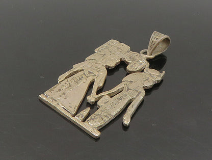 MIDDLE EAST 925 Silver  Vintage Egyptian Pharaoh Holding Hand Pendant  PT19762