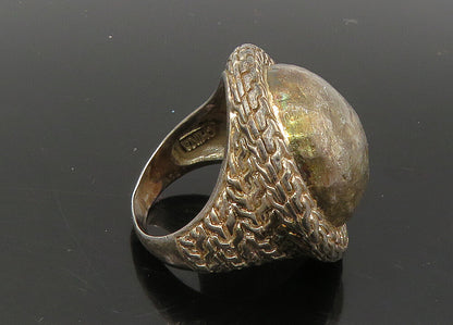 925 Sterling Silver  Vintage Rustic Round Dome Band Ring Sz 7  RG23195