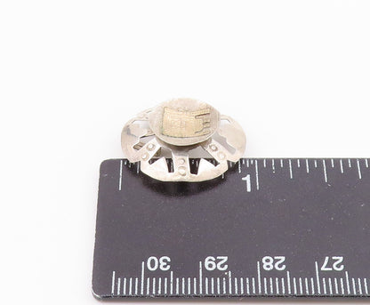 925 Sterling Silver & 18K GOLD  Vintage Two Tone Warrior Brooch Pin  BP8939
