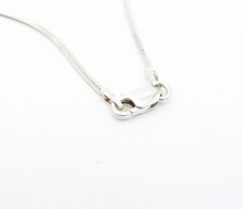 925 Sterling Silver  Cubic Zirconia & Topaz Shiny Snake Chain Necklace  NE1007