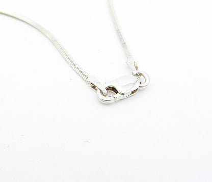 925 Sterling Silver  Cubic Zirconia & Topaz Shiny Snake Chain Necklace  NE1007