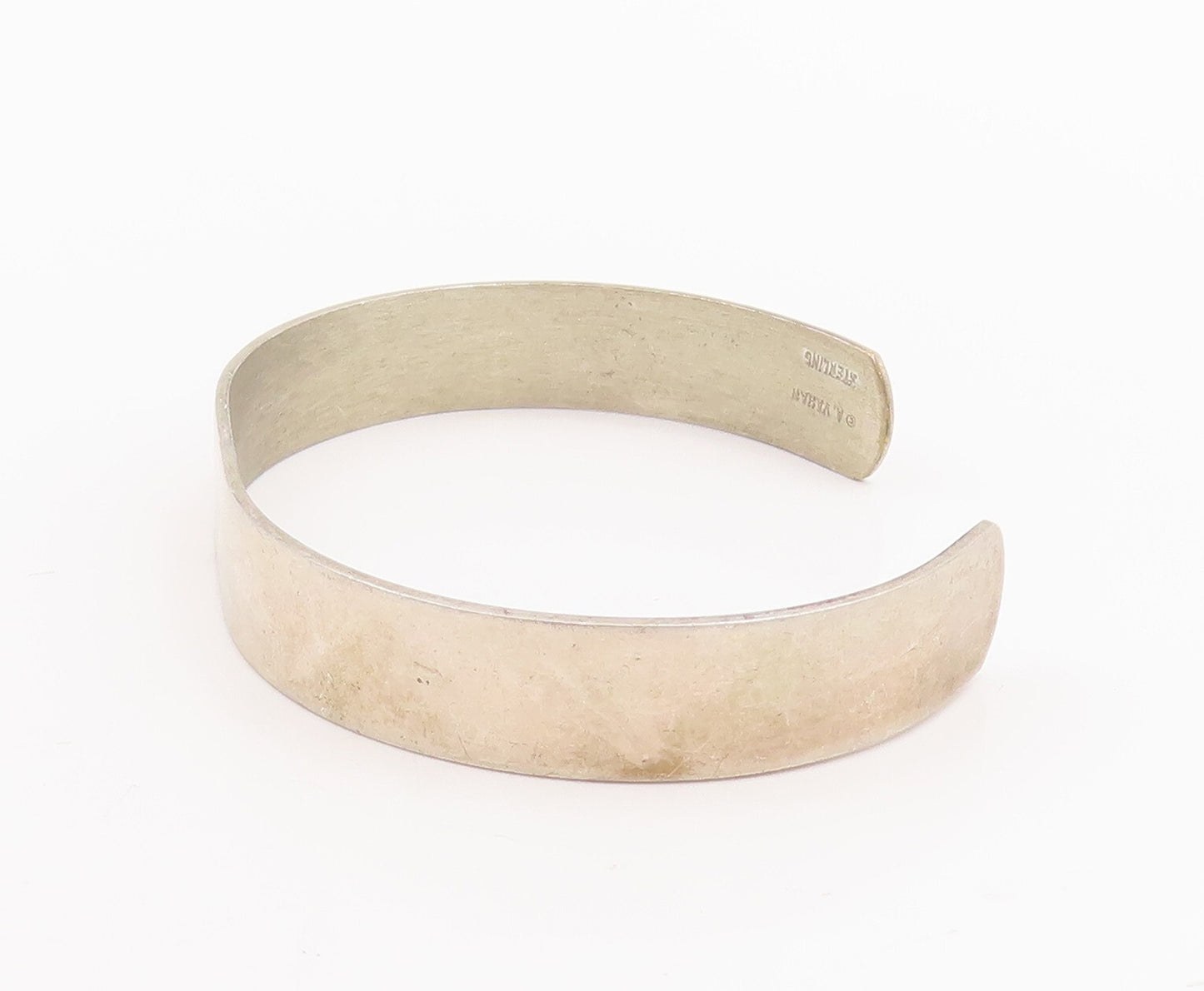 925 Sterling Silver Vintage Bracelet ALWAND VAHAN Minimalist Cuff  BT10688