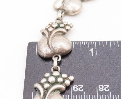 925 Sterling Silver Vintage Necklace VIKINGCRAFT Carved Designer Mangoes  NE4415