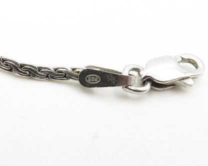 925 Silver & 14K GOLD  Vintage Genuine Diamonds 2 Tone Chain Necklace  NE3281