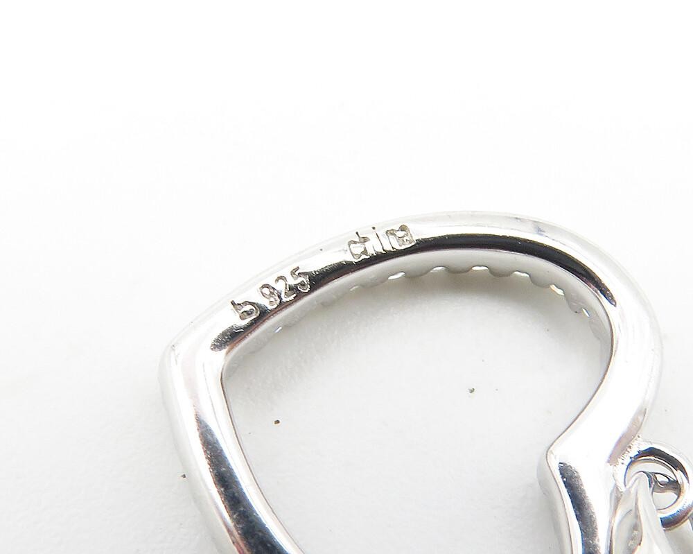 925 Sterling Silver  Sparkling White Topaz Petite Love Heart Pendant  PT8302