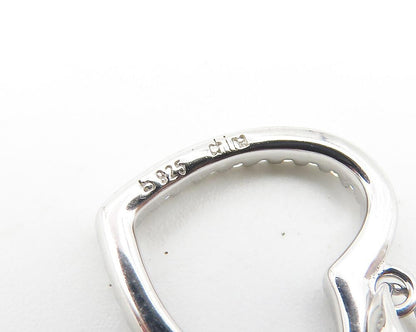 925 Sterling Silver  Sparkling White Topaz Petite Love Heart Pendant  PT8302
